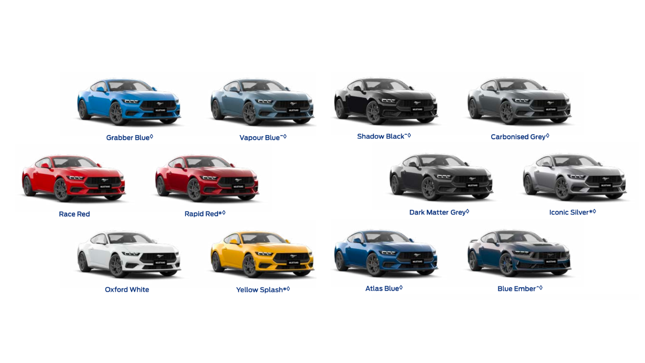 2024 Mustang GT Australia colors