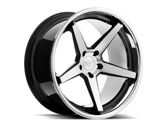 Ferrada FR1  Machine Black w/ Chrome Lip Wheel Kit - 20x9/20x10.5 (15-23)