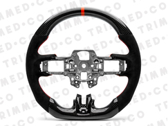 Trimmed Co. Carbon Fiber w/ Alcantara Grip Steering Wheel - Red (15-17)
