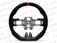 Trimmed Co. Alcantara w/ Leather Combo Steering Wheel - Red (18-23)