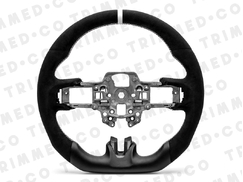 Trimmed Co. Alcantara w/ Leather Combo Steering Wheel - White (18-23)