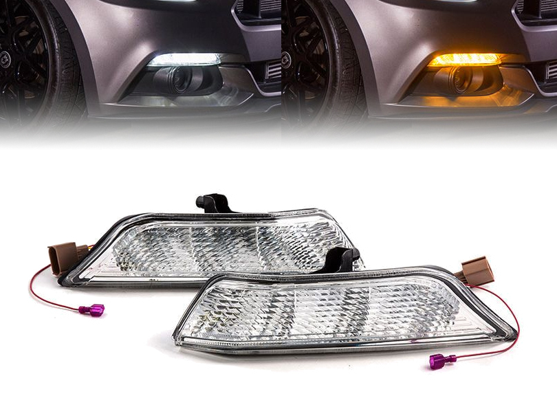 Diode Dynamics White DRL / Amber Sequential LED Turn Signals - Clear (15-17)