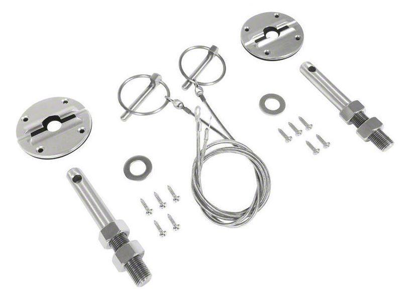 Drake Automotive Classic Hood Pin Kit Billet Aluminum And Stainless Steel (15-17)