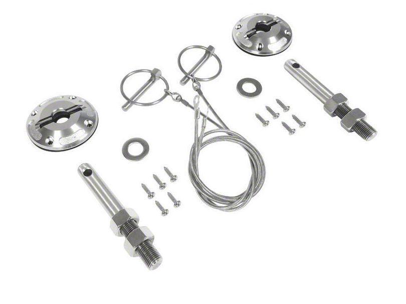 Drake Automotive Modern Hood Pin Kit Billet Aluminum And Stainless Steel (15-17)