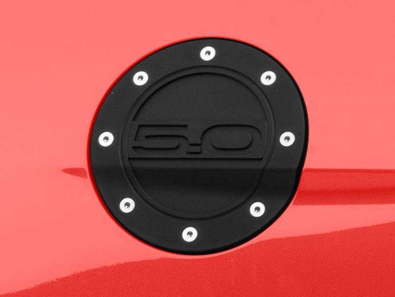 Drake Competition Series Fuel Door w/ 5.0 Logo - Black (15-23)