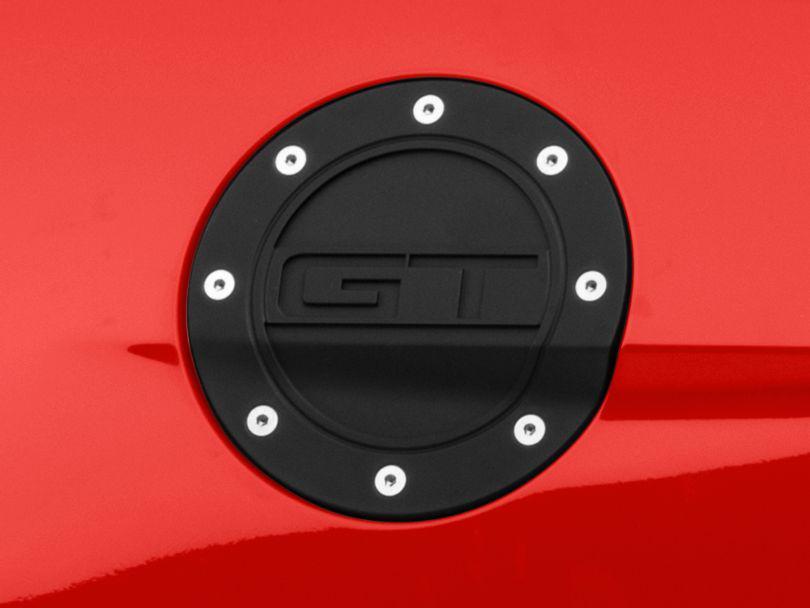 Drake Competition Series Fuel Door w/ GT Logo - Black (15-23)