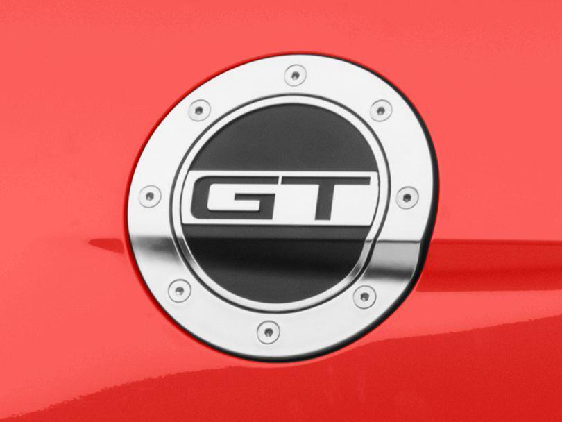 Drake Competition Series Fuel Door w/ GT Logo - Silver & Black (15-21)