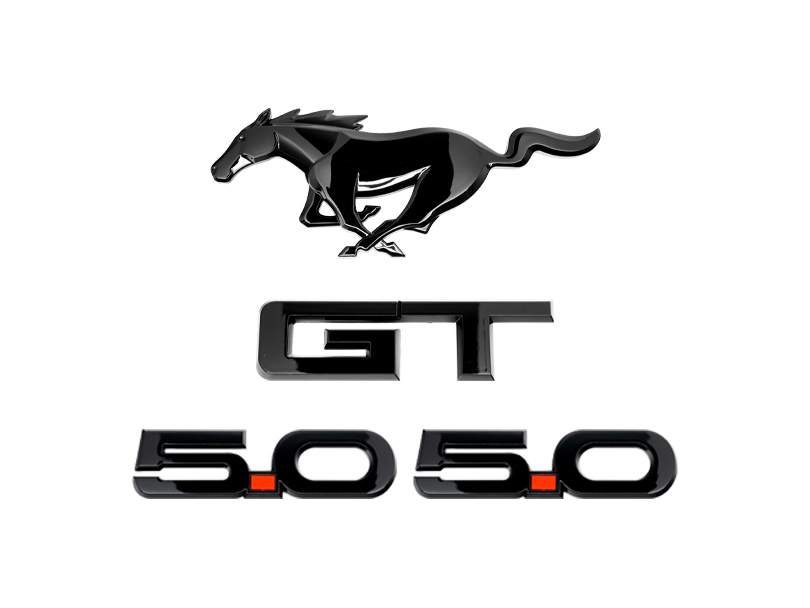Gloss Black Mustang GT Emblem Kit (15-23 GT)