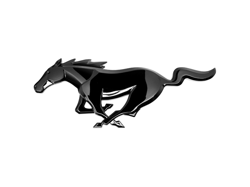 Gloss Black Front Mustang Pony Emblem (15-23)