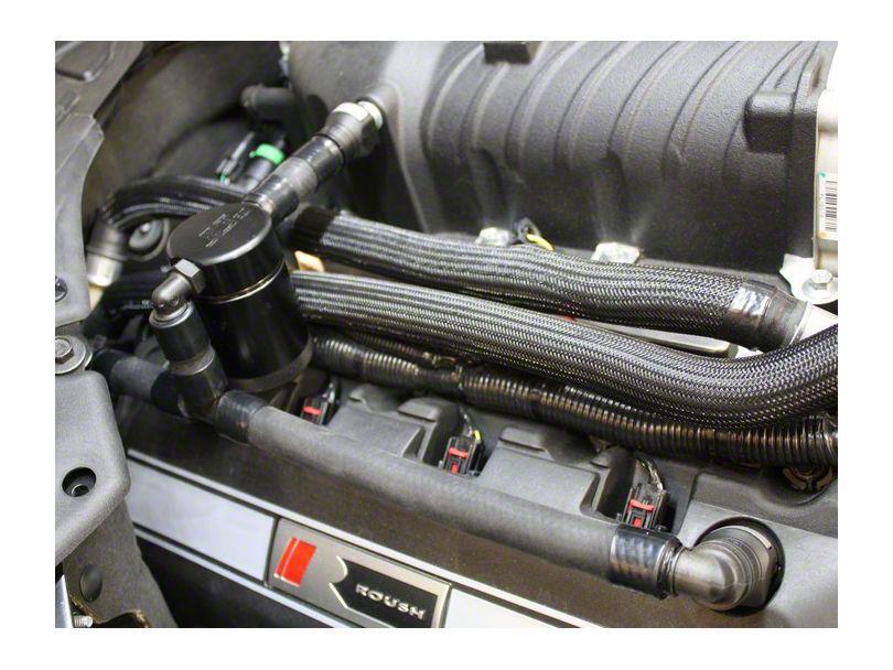 JLT Driver Side Oil Seperator 3.0 For Roush / VMP Supercharger - Black Anodized (15-17 GT)
