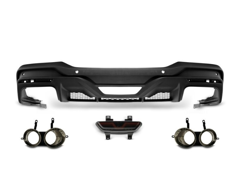 MP Concepts Dark Horse Style Rear Diffuser w/ Tips & Reverse LED Light (2024+ Mustang)