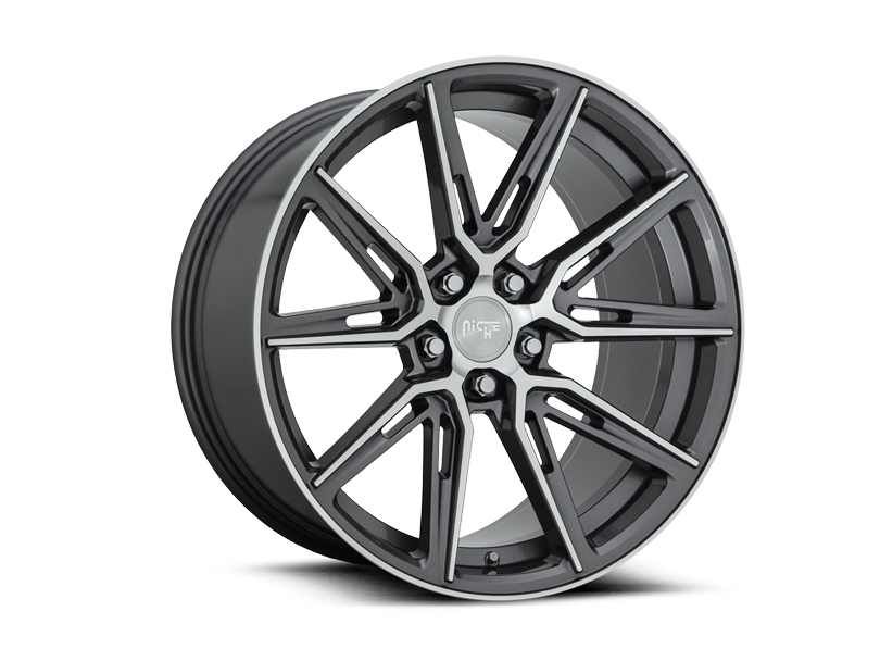 Niche Gamello M220 Gloss Anthracite / Machined Wheel Kit - 20x9/20x10.5 (15-23)