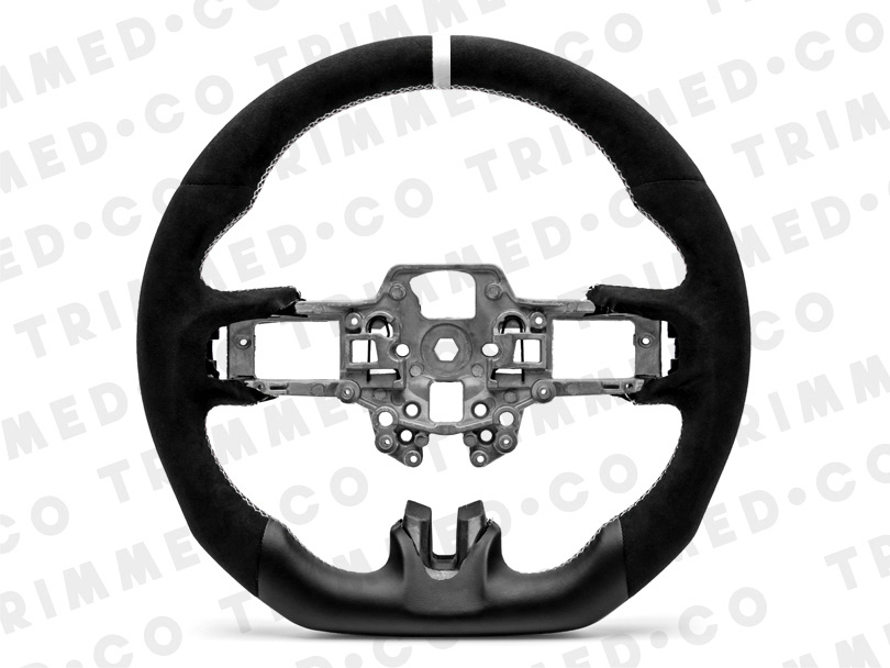 Trimmed Co. Alcantara w/ Leather Combo Steering Wheel - White (18-23)