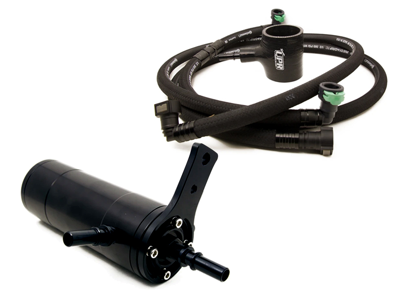 UPR Products Ecoboost Dual Valve Oil Catch Can Separator 2.25in Stock Intake - Black (15-22 EB)